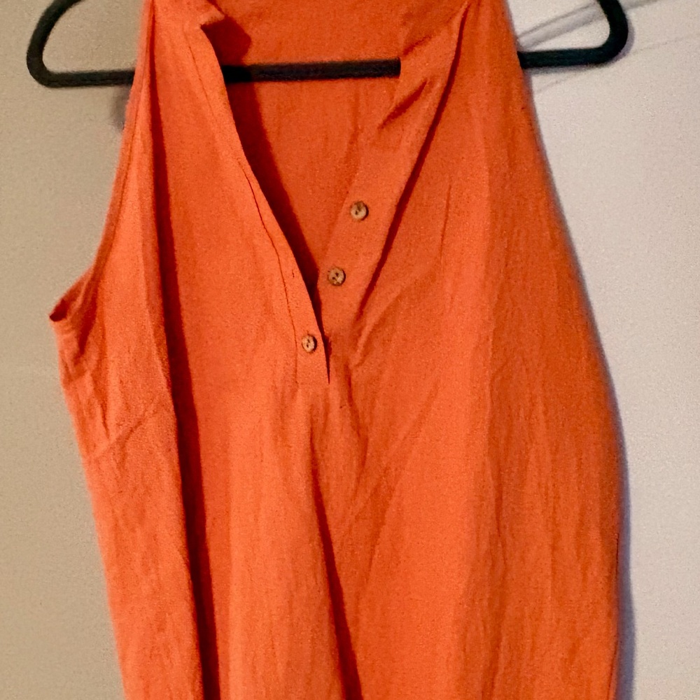 SHEIN Vibrant Orange Sleeveless Blouse
